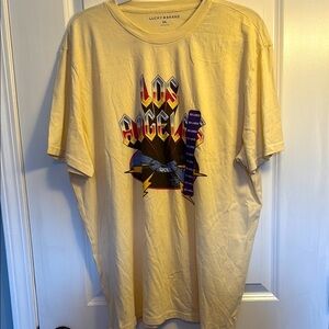 Lucky Brand Yellow Short Sleeve Tee Graphic Design